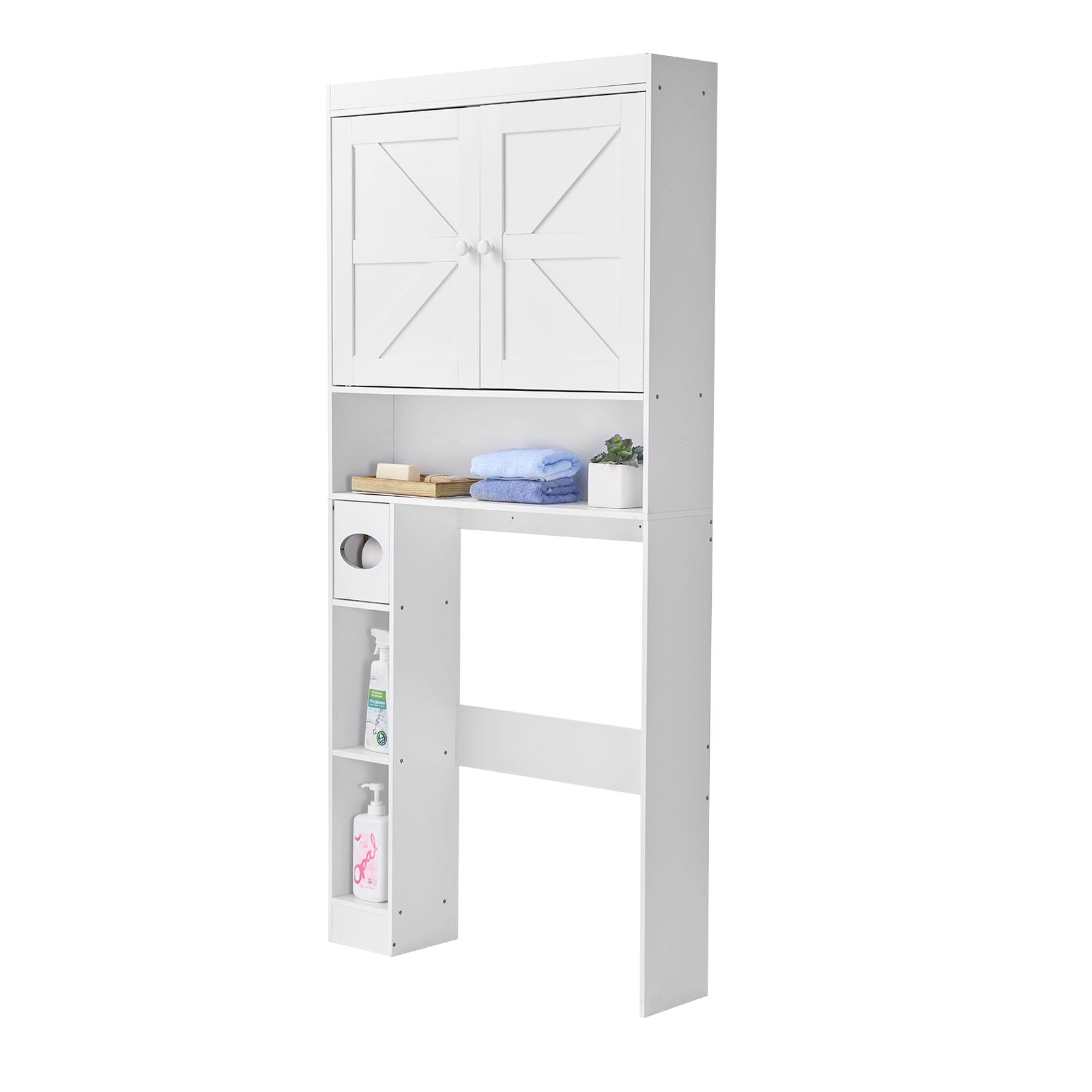 Over The Toilet Storage Cabinet With Adjustable Shelves White_voghion.com